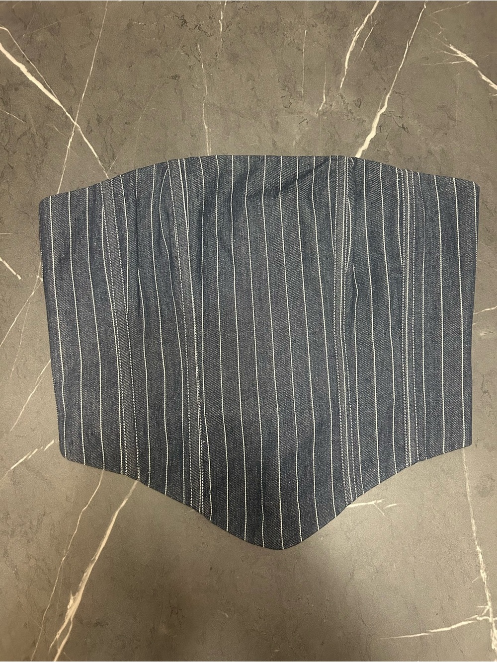 Striped Denim Corset Top - Blue